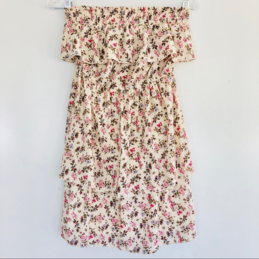 Maurices Strapless Layered Floral Dress Size Small